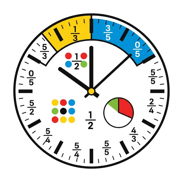 Analog clock aiding dyscalculia support for math concepts