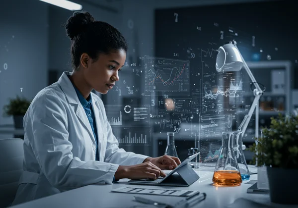 Person with dyscalculia succeeding in a STEM career, empowered