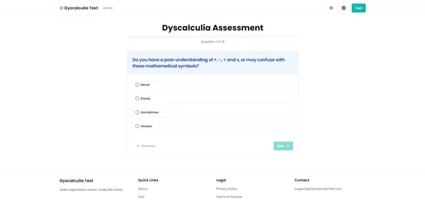 Illustration of a person undergoing a dyscalculia test